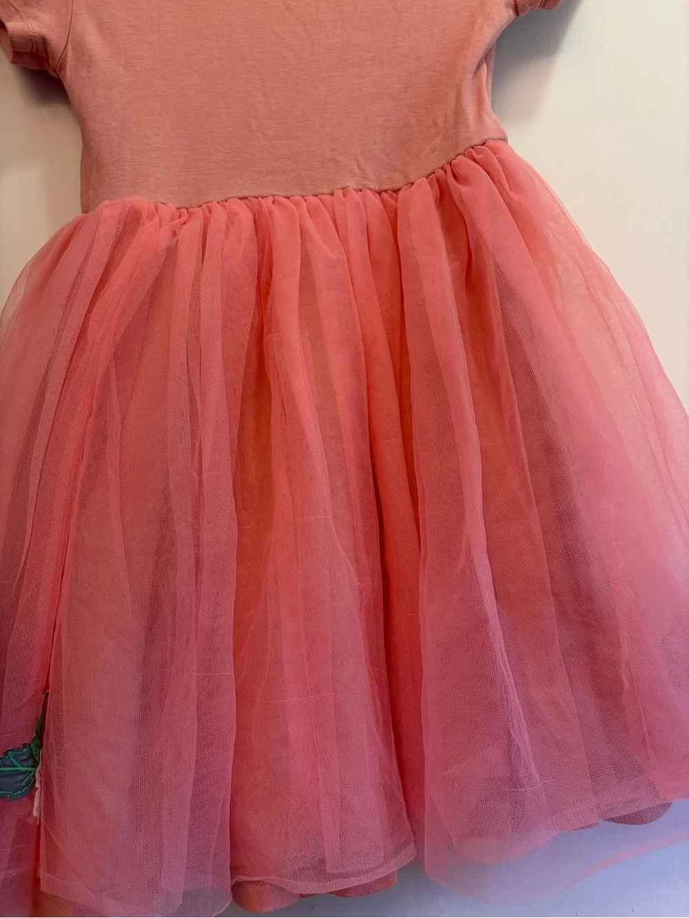 Mini Boden Pink Tulle Dress Embroidered Guinea Pig Hamster Cottage Ballet X1